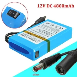 4800mAh Lithium Li-ion Batterie DC 12V Rechargeable Chargeur Pour CCTV Caméra