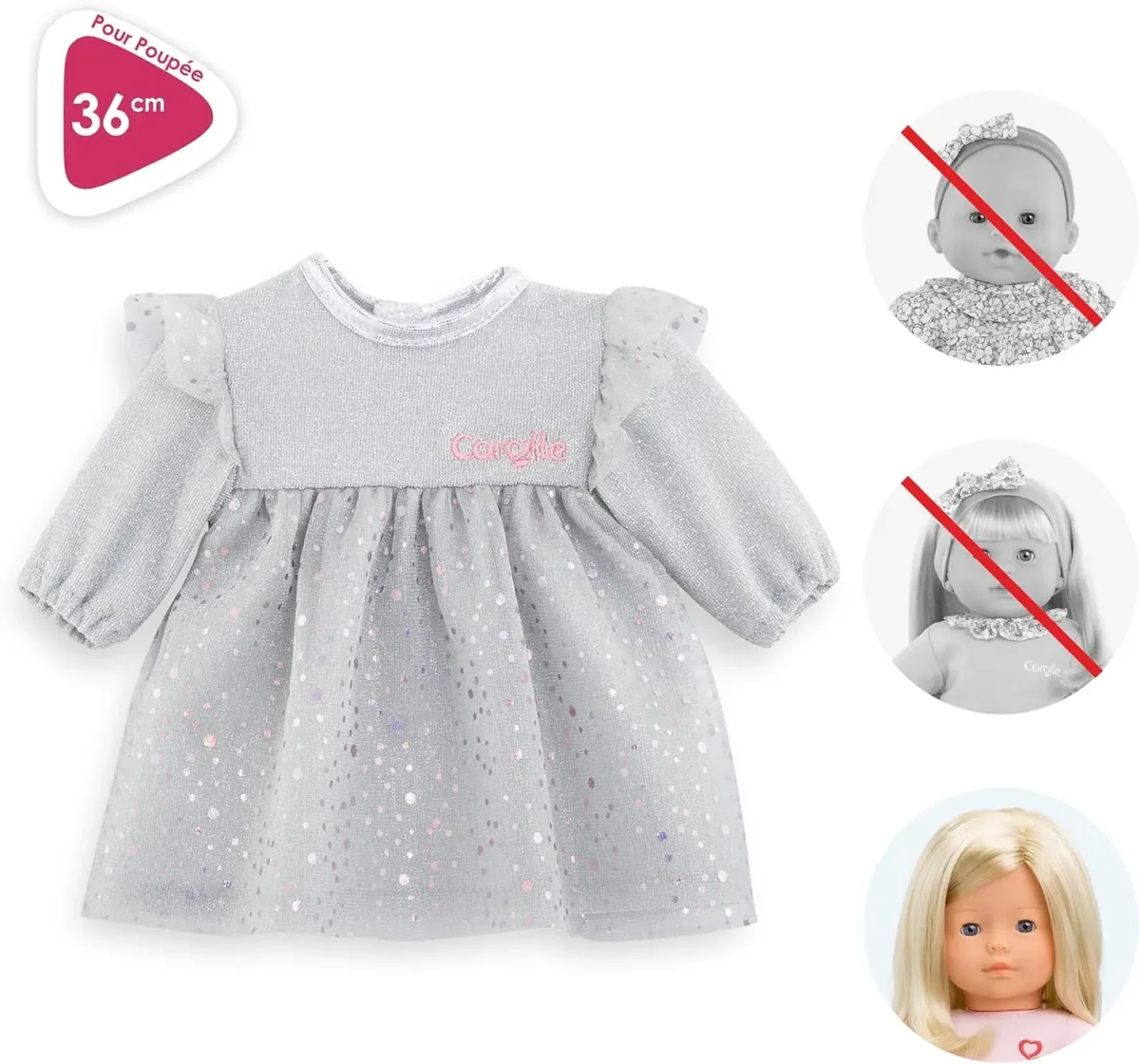 Corolle - Robe Soir de Fête, vêtement, pour poupée Ma Corolle, dès 4 ans, 9000212490 – Image 3